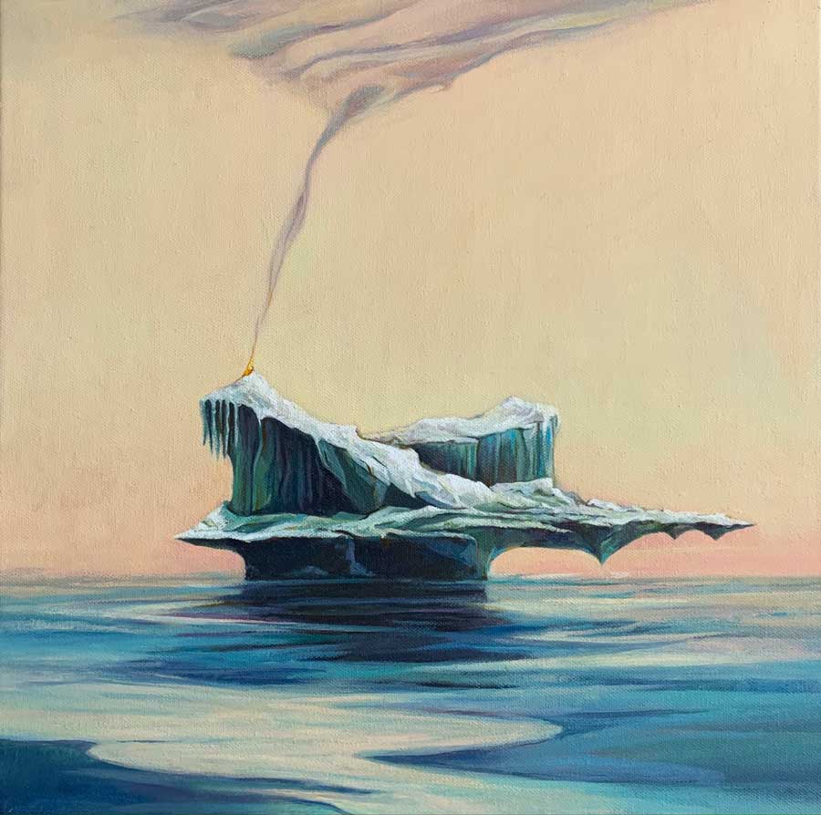 the butterfly iceberg by artist paul darcy - oil on canvas 