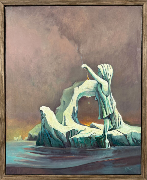 Little girl iceberg at sunset.